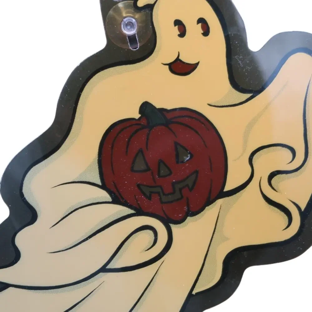 Prismatix Halloween Ghost & Jack o Lantern Window Decoration Vintage 1990